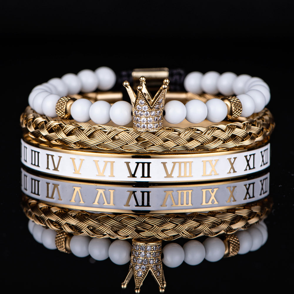 Crown With Roman Numerals Bracelet