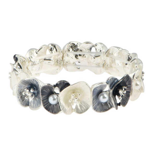 Pulsera flores con perlas