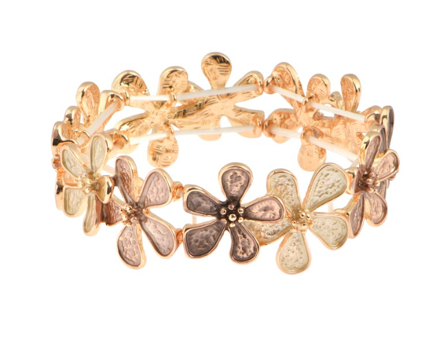 Pulsera flores doradas