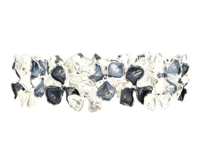 Pulsera flores metálicas