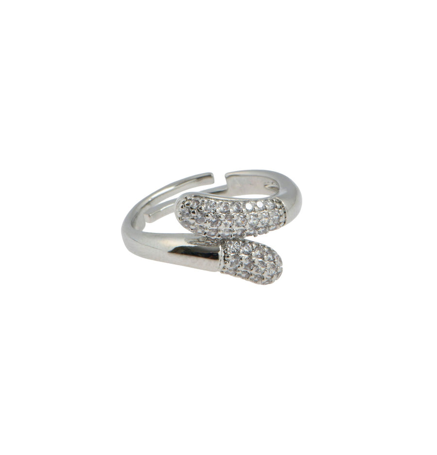 Double Zirconia Silver Ring