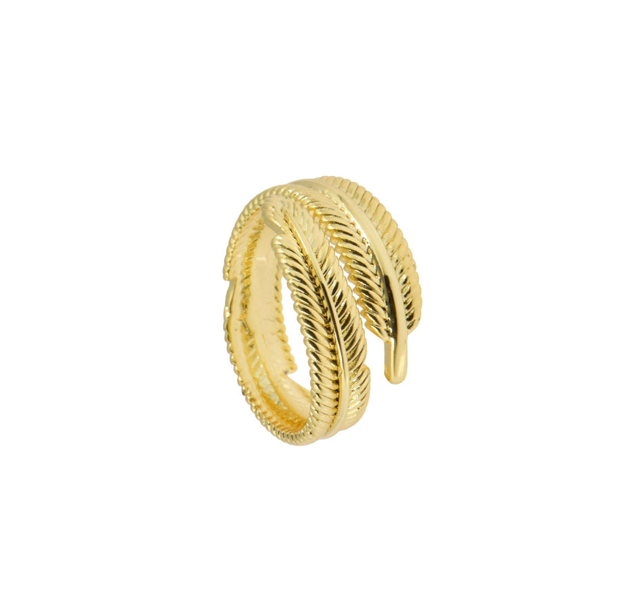 Gold Feather Ring