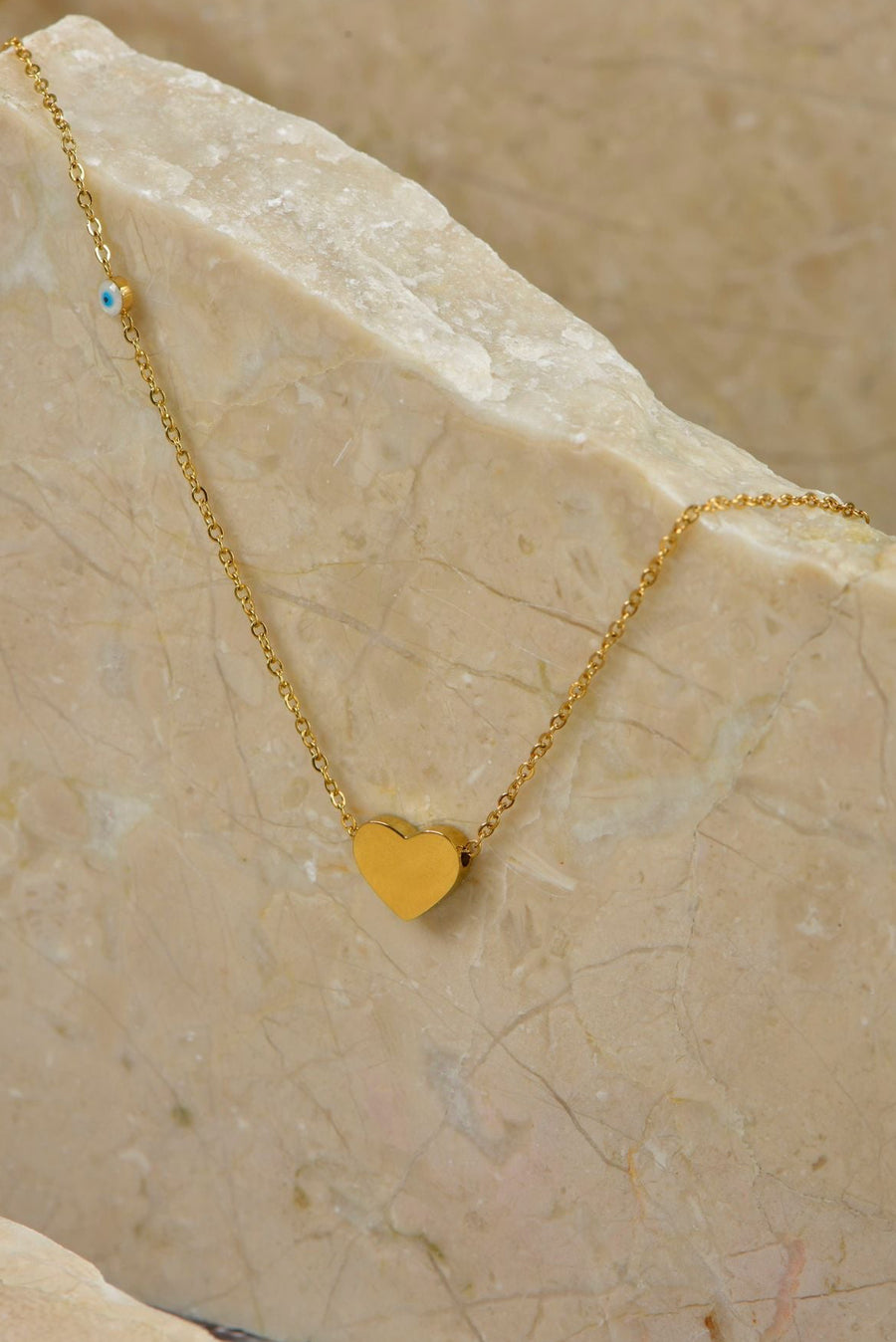 Heart Necklace with Golden Eye