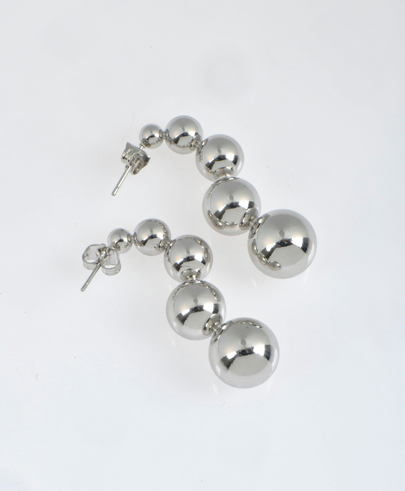 Silver bead hoops