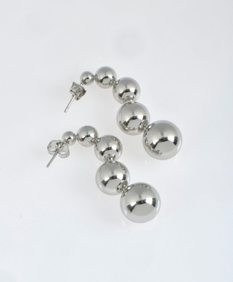 Silver bead hoops