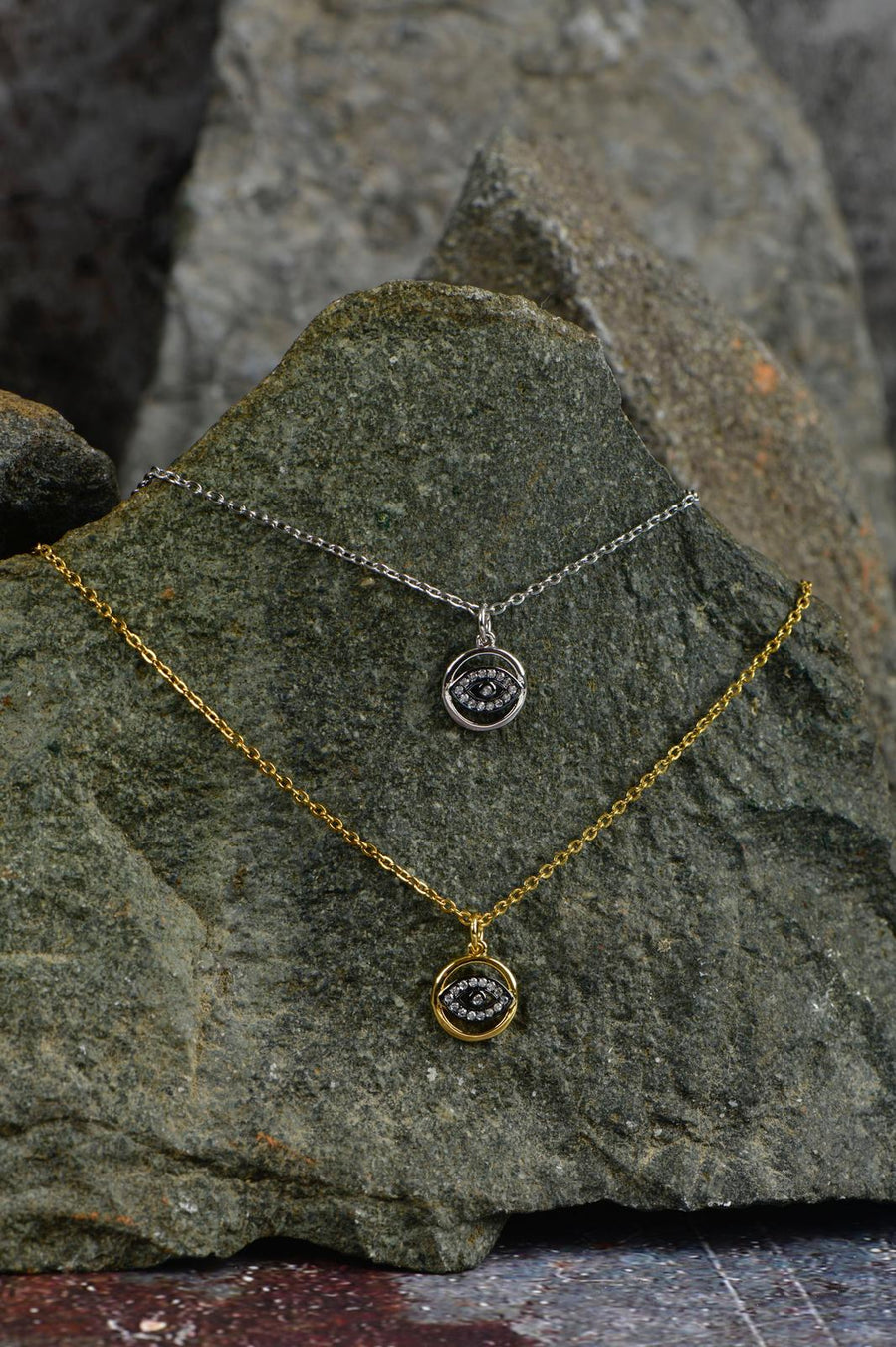 Black Eye Gold Necklace