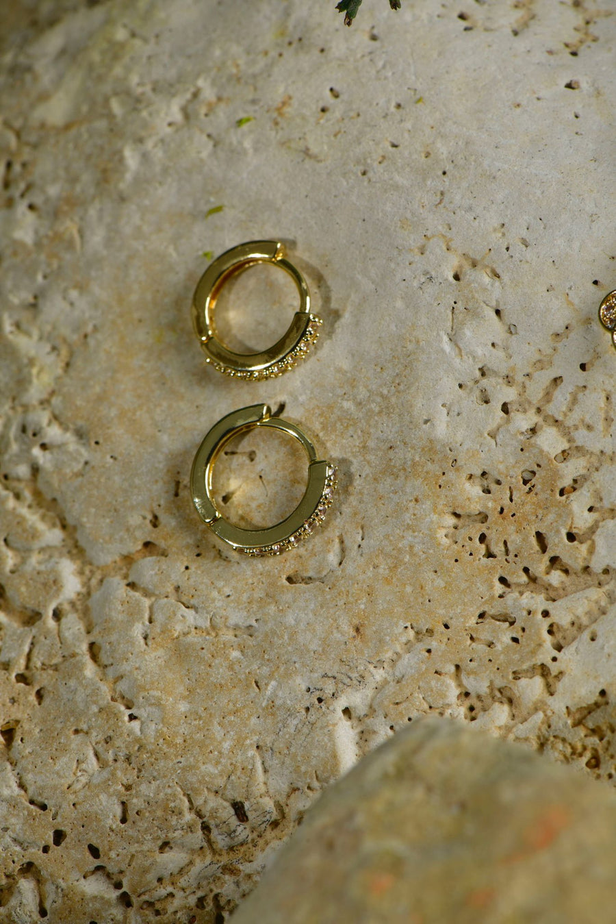 Double shiny gold hoops