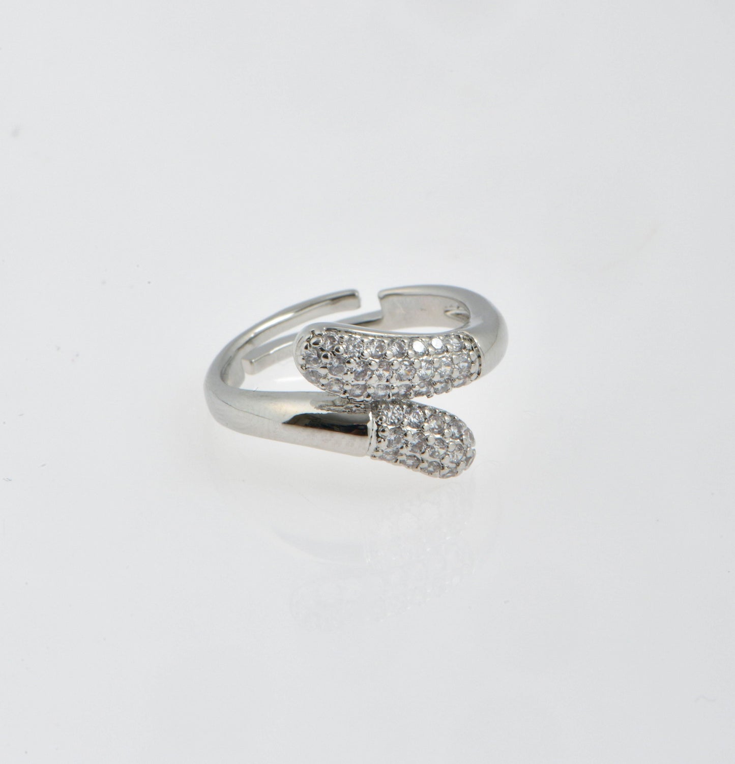 Double Zirconia Silver Ring