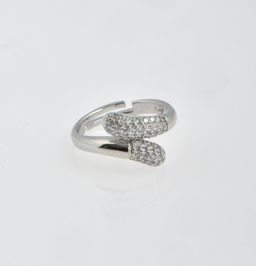 Double Zirconia Silver Ring
