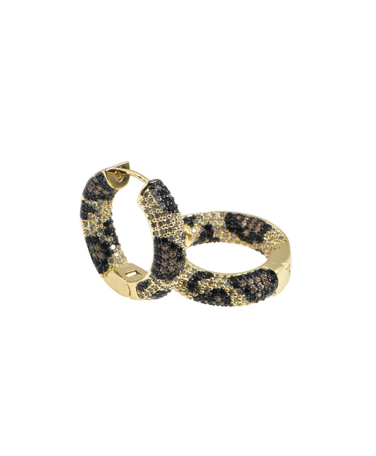 Leopard print hoop earrings