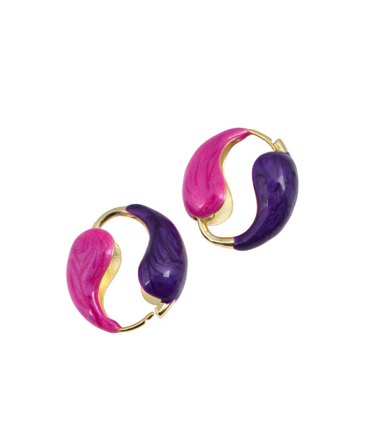 Two-tone pink and purple hoops