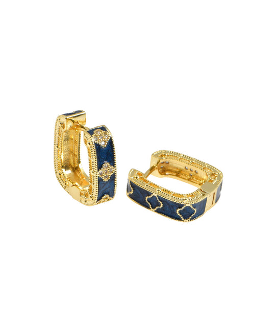 Navy blue rectangular hoops