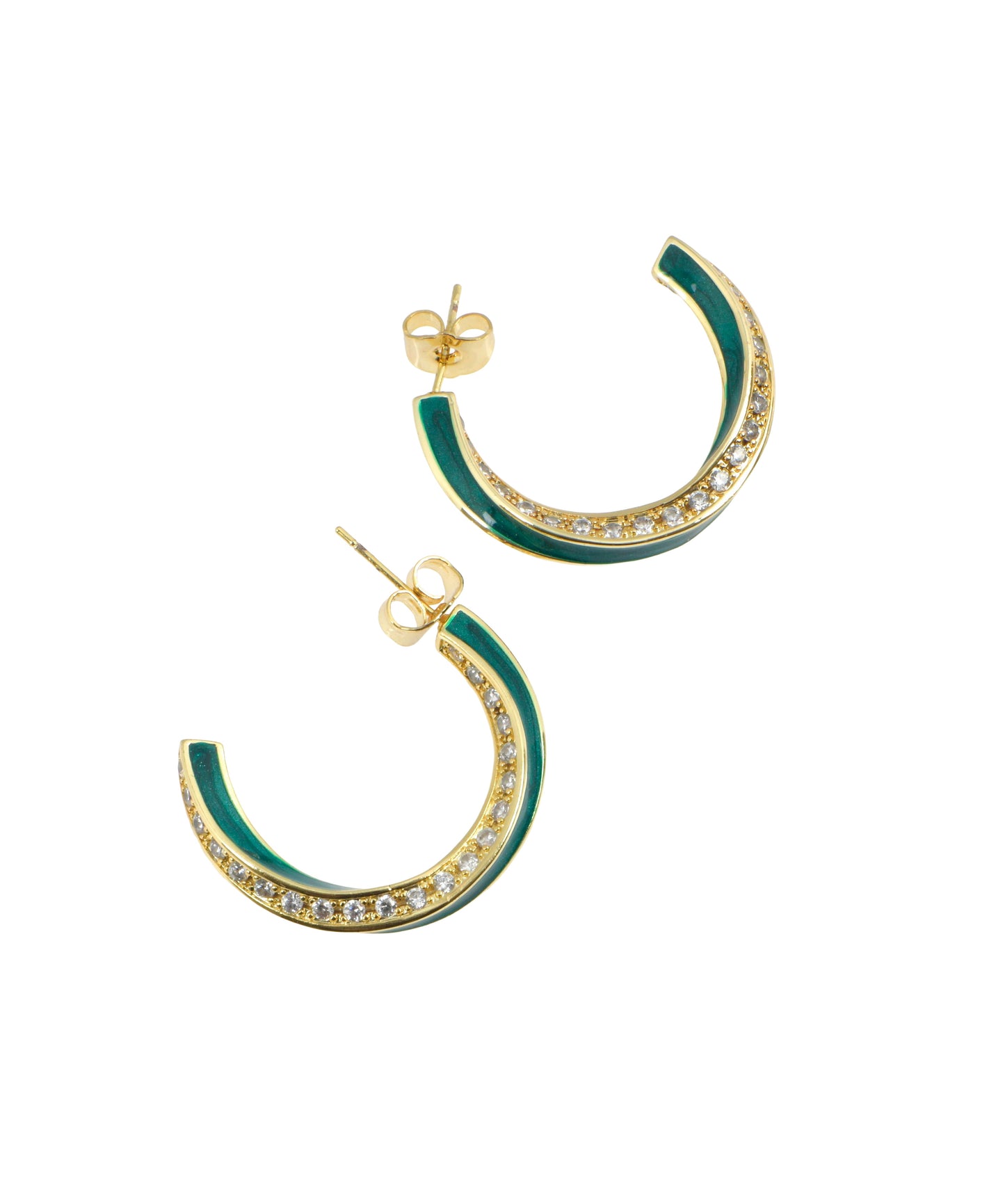 Green half-moon hoops