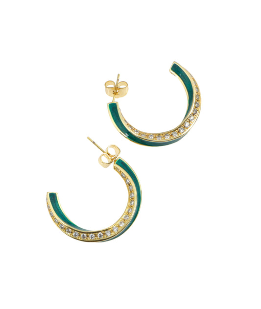 Green half-moon hoops