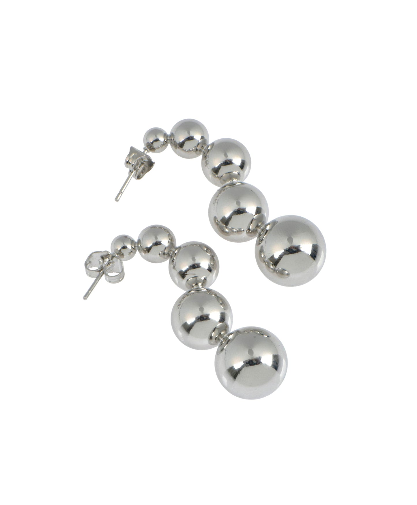 Silver ball hoops