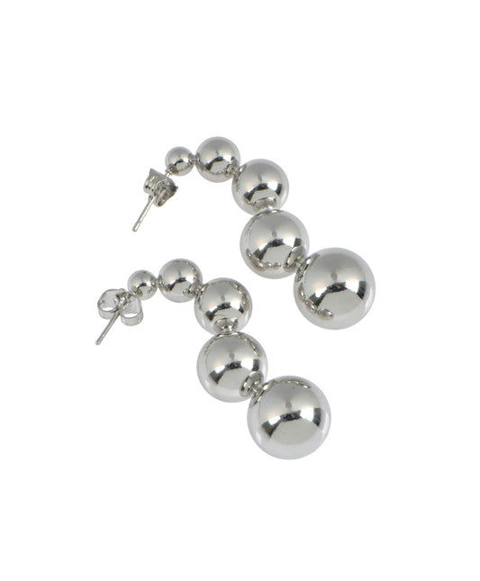 Silver ball hoops