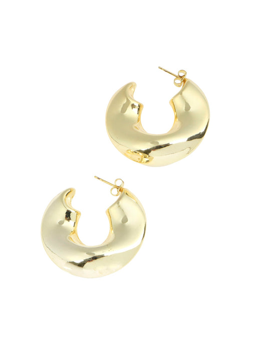 Thick gold half-moon hoops