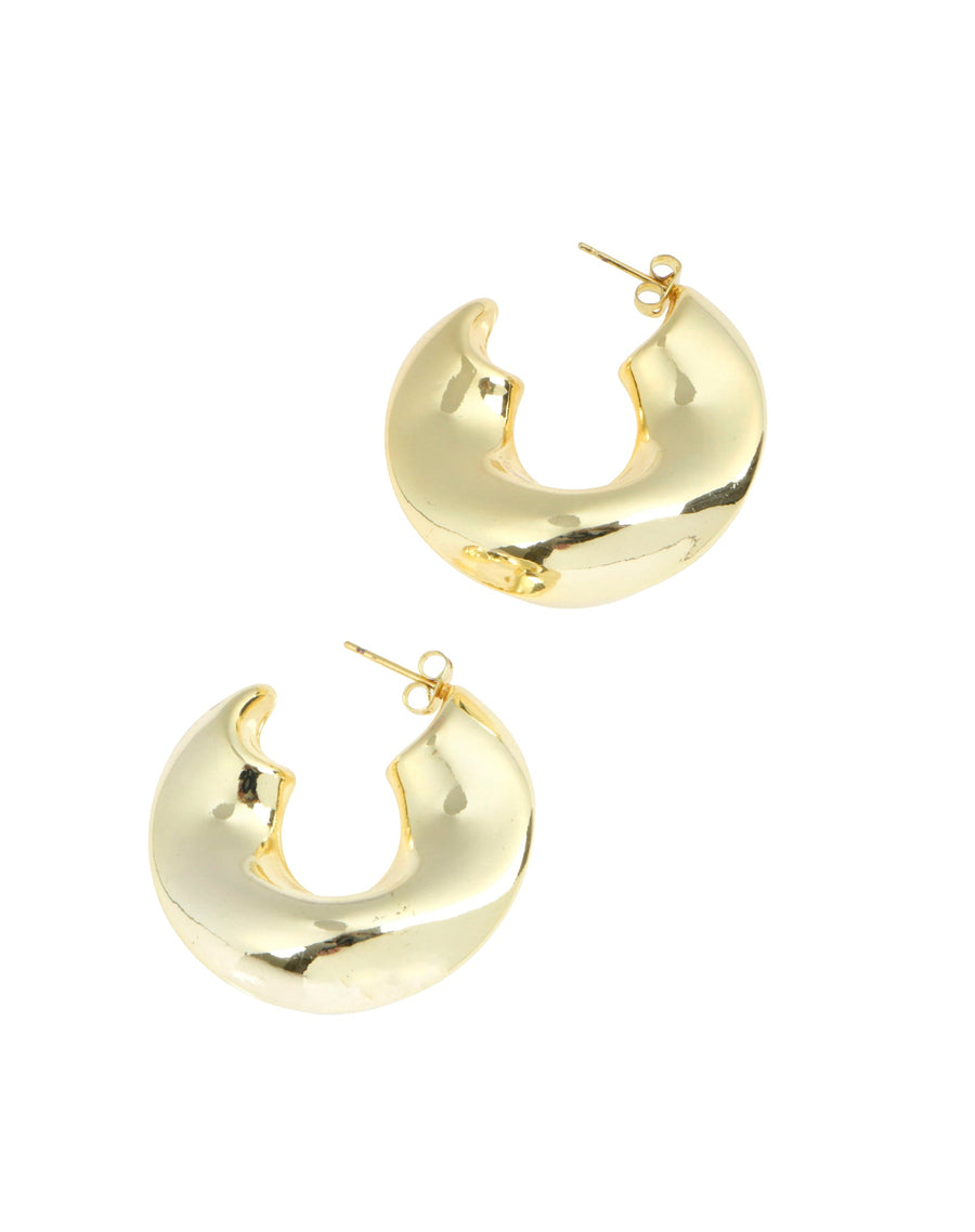 Thick gold half-moon hoops