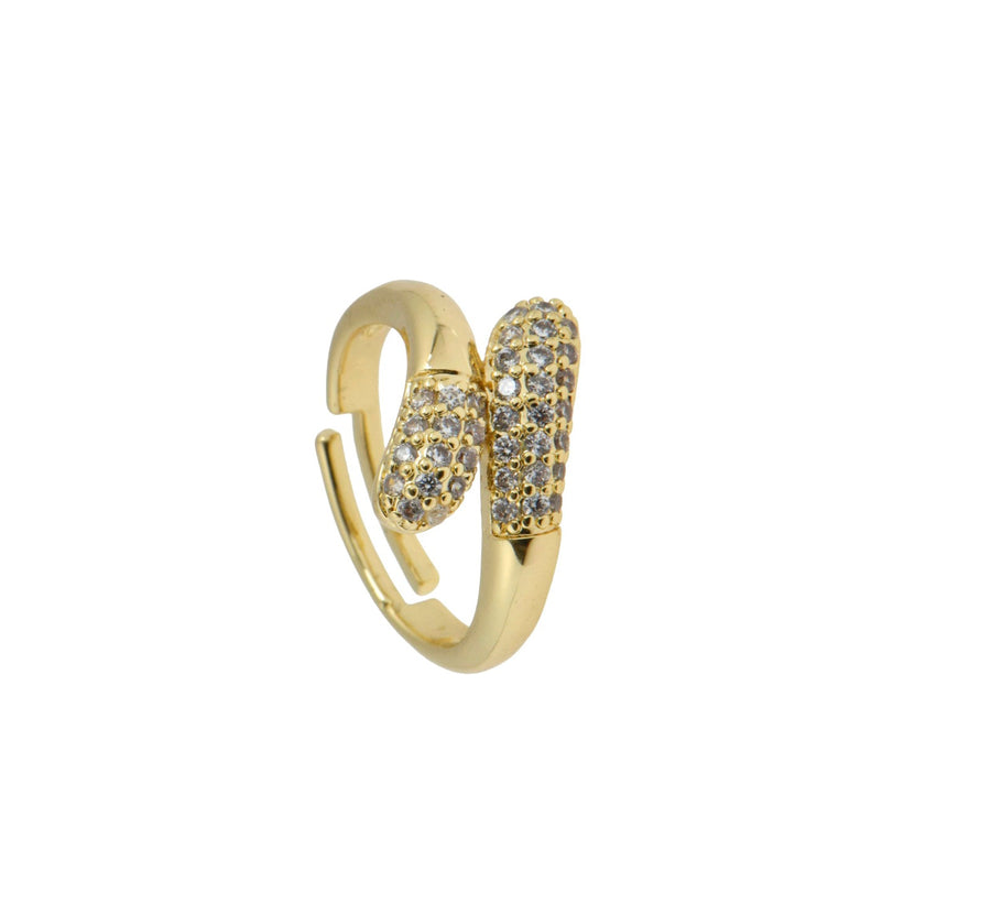 Double Gold Zirconia Ring