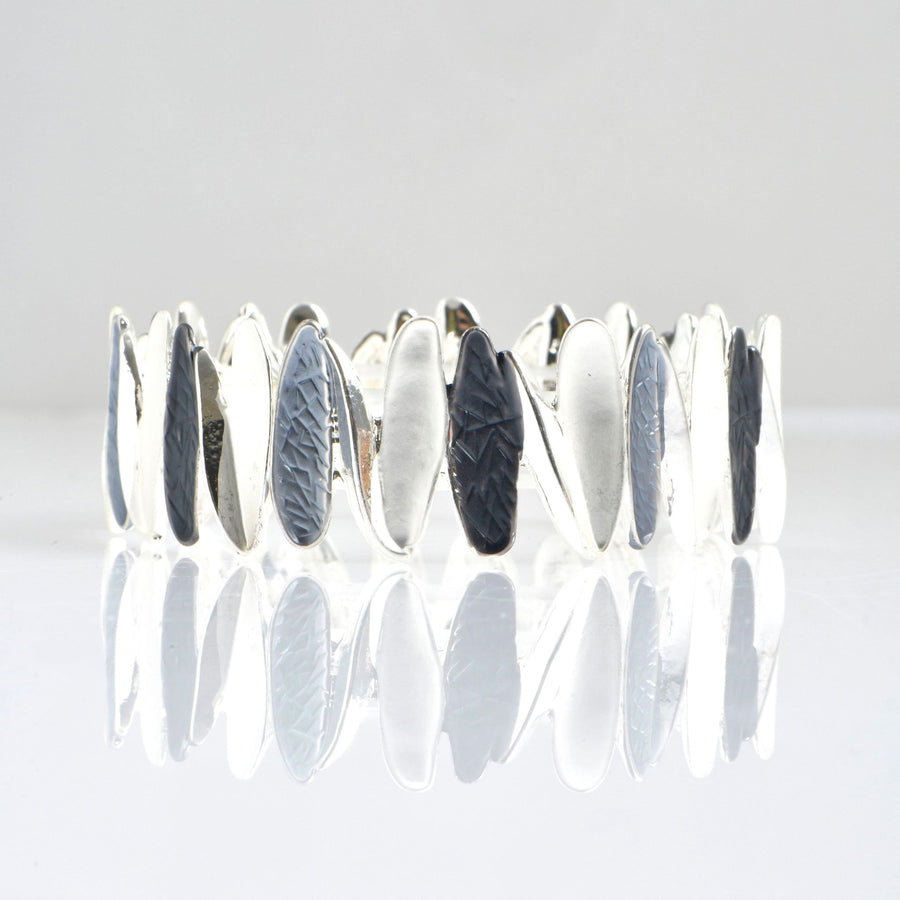 Silver Abstract Ivory Bracelet