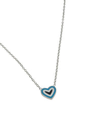 Blue and Black Heart Necklace