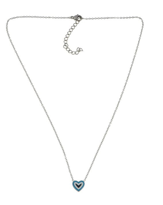 Blue and Black Heart Necklace