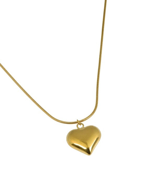 Smooth Golden Heart Necklace