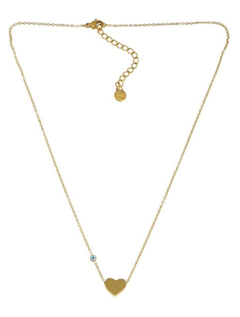 Heart Necklace with Golden Eye