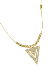 Golden Crystal Triangle Necklace