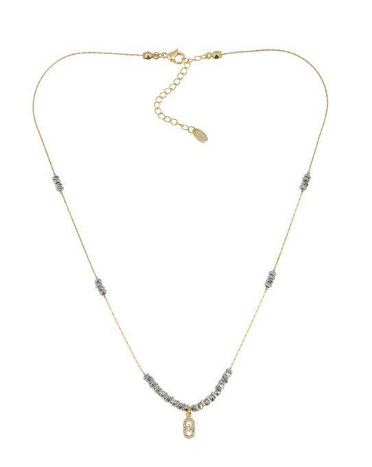 Gold and Silver Necklace with Pendant