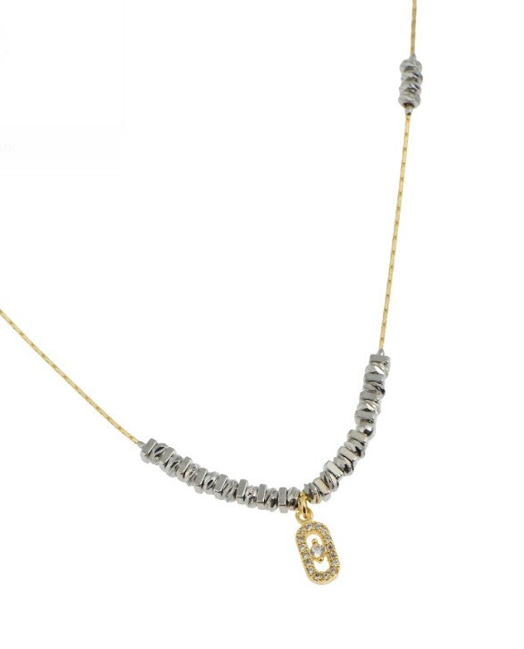 Gold and Silver Necklace with Pendant