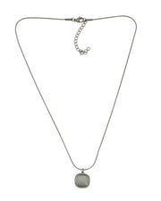 Silver Necklace with White Stone