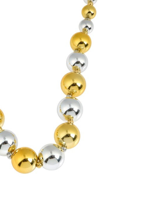 Gold and Silver Spheres Necklace