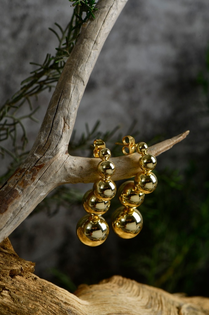 Golden bead hoops