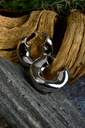Thick silver half moon hoops