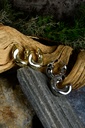 Thick silver half moon hoops