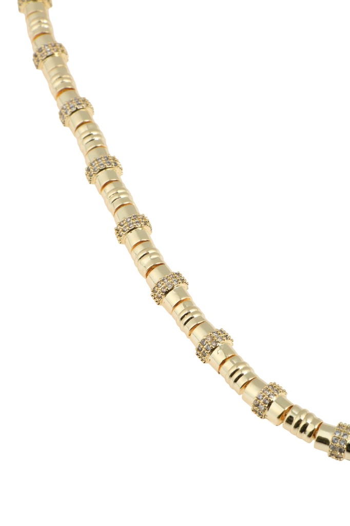 Gold Necklace with Sparkling inlay