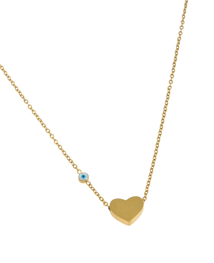 Heart Necklce with Golden Eye