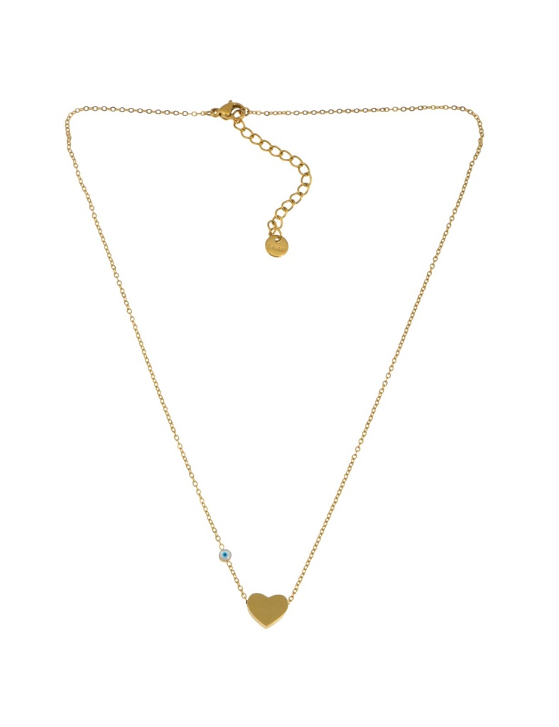 Heart Necklce with Golden Eye