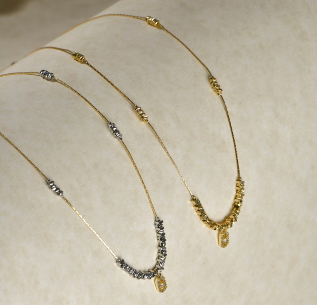 Gold and Silver Necklace  with Pendant