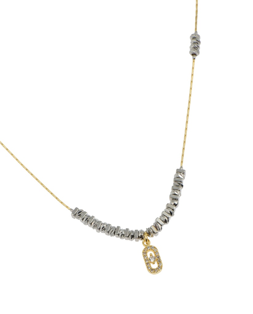 Gold and Silver Necklace  with Pendant