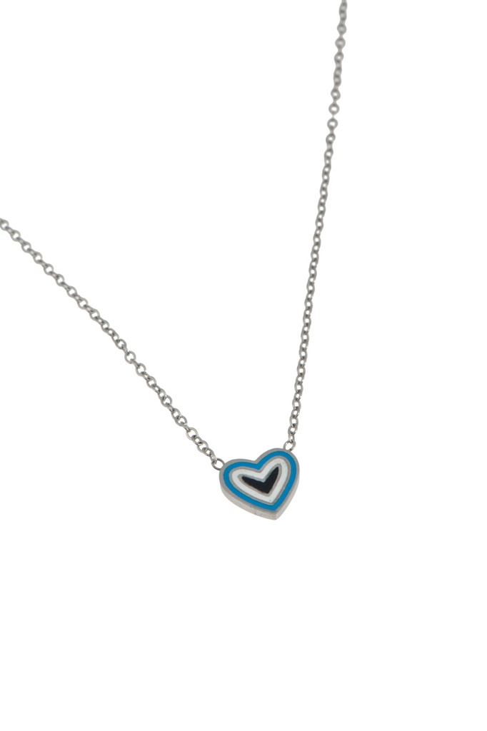 Blue and Black Heart Necklace