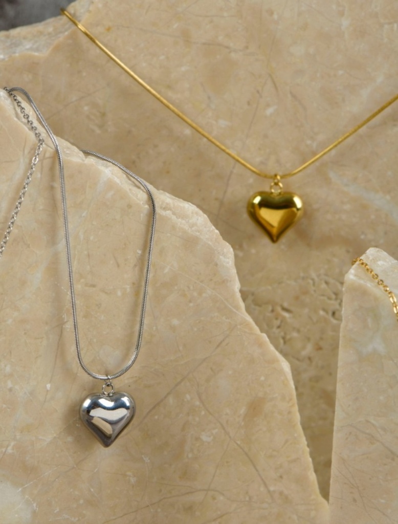 Smooth Silver Heart Necklace