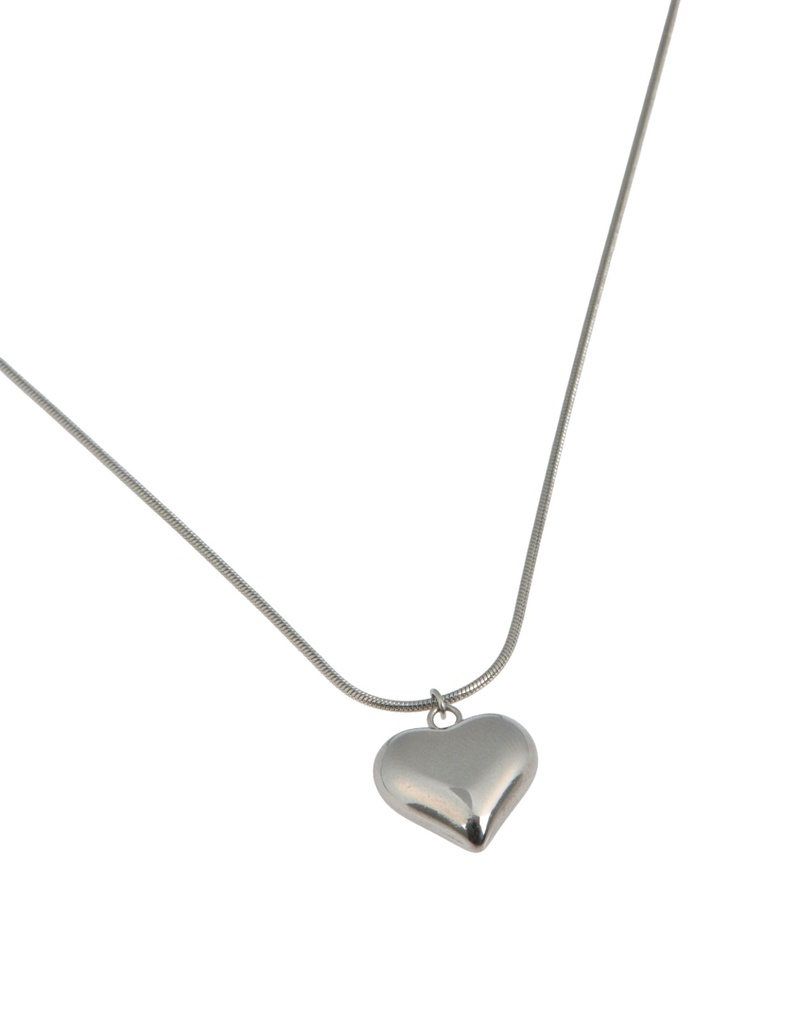 Smooth Silver Heart Necklace