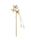 Elegant Floral Hair Stick with Pearls
