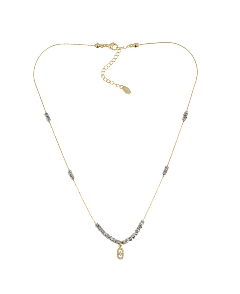 Gold and Silver Necklace  with Pendant