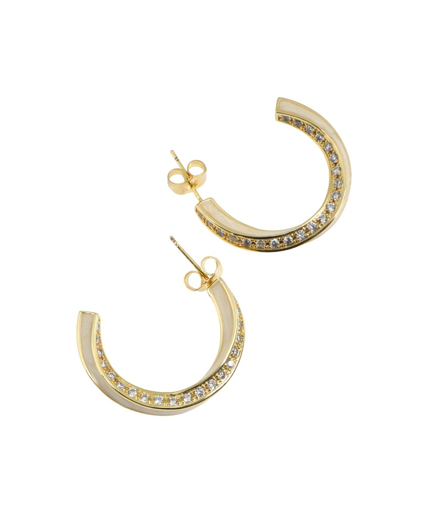 Ivory Half Moon Hoops 