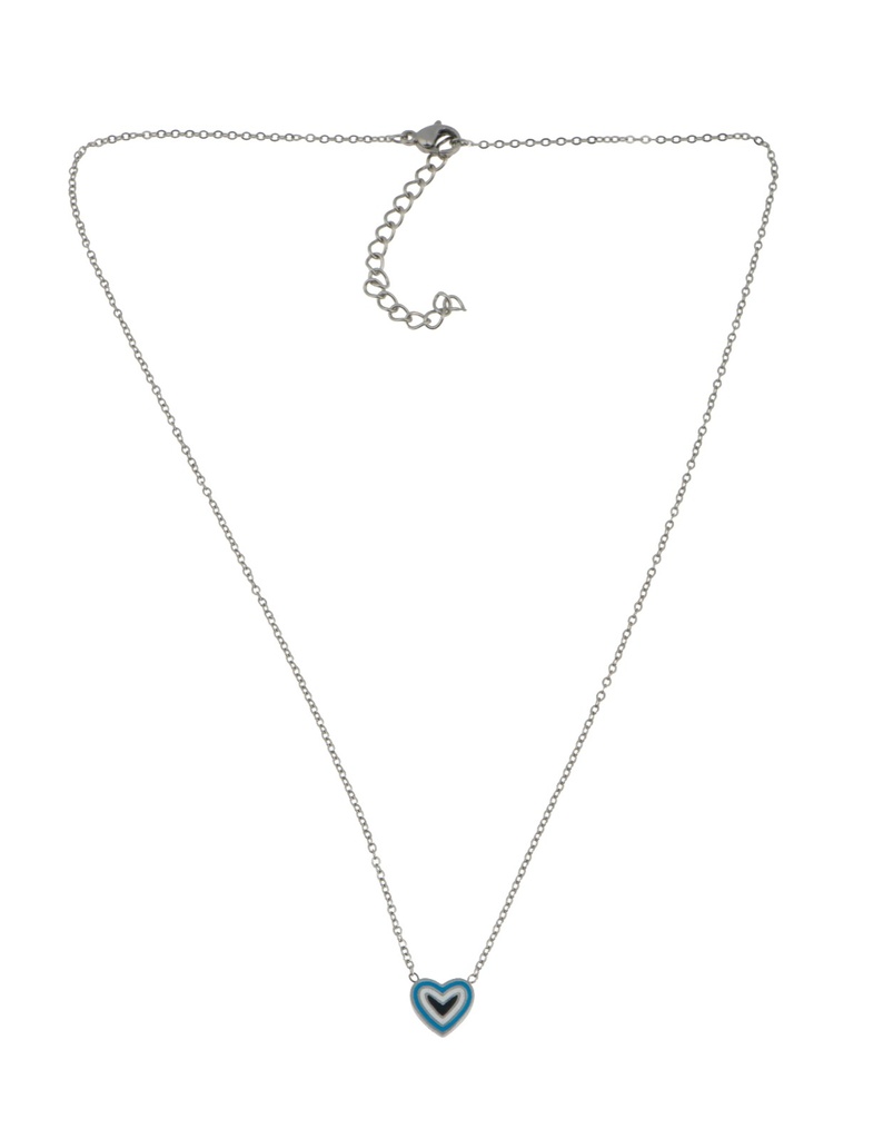 Blue and Black Heart Necklace