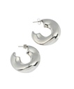 Thick silver half moon hoops