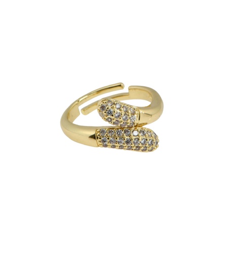 [ANL007C006] Double Gold Zirconia Ring